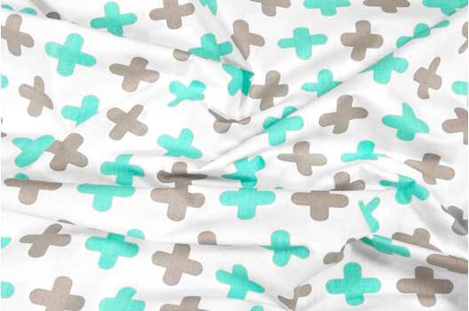 Польский хлопок, Крестики мятные, 160 см
