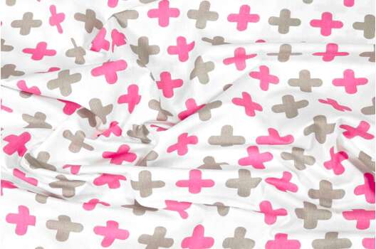 Польский хлопок, Крестики розовые, 160 см