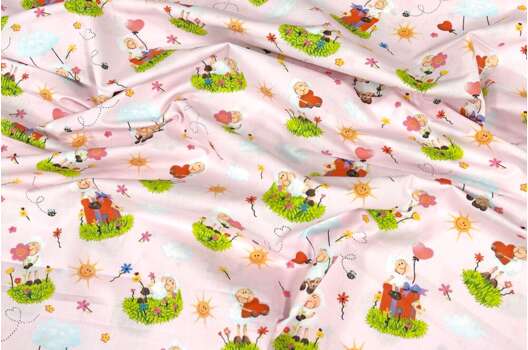 Польский хлопок, Овечки на розовом, 160 см