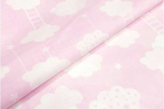 Польский хлопок, Лесенки в небо нежно-розовое, 160 см