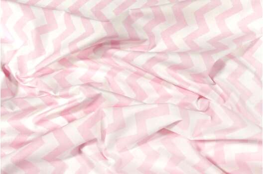 Польский хлопок, Зигзаг нежно-розовый, 160 см