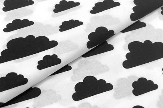 Польский хлопок, Облака черно-белые, 160 см