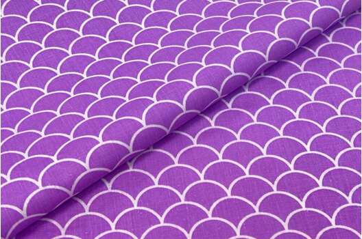 Польский хлопок, Орнамент кругляшки фиолетовый, 160 см