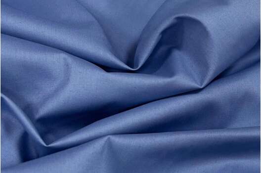 Поплин хлопок стрейч, темно-голубой