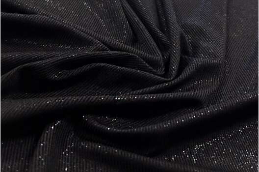 Трикотаж с глиттером GLOSS SHINE, черный, 135 см (ОСТАТОК)