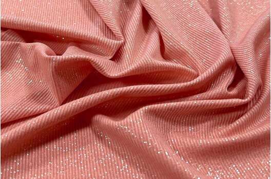 Трикотаж с глиттером GLOSS SHINE, розовый, 135 см