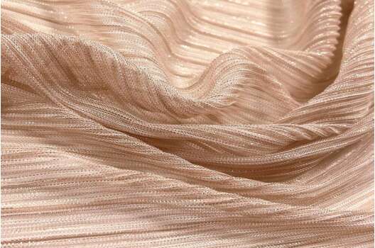 Сетка гофре металлик, бежевая, 145 см