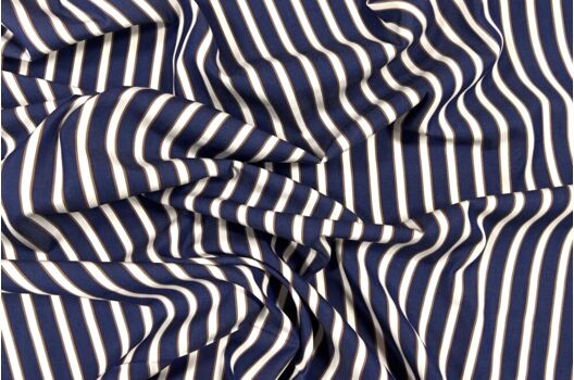 Рубашечный хлопок, Полоска микс 1 см темно-синяя (130911/12), Италия