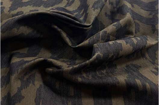 Рубашечный хлопок с полиамидом, Абстракция хаки (158373/37), Италия