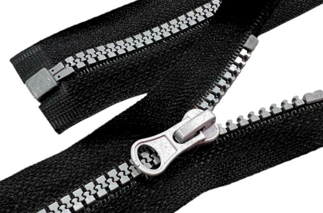 Молния трактор MaxZipper, 40 см, тип 5, разъемная, черная с серым
