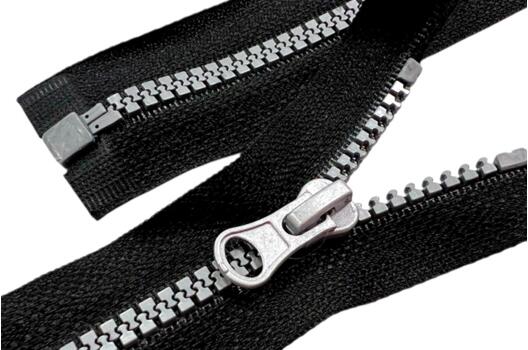 Молния трактор MaxZipper, 40 см, тип 5, разъемная, черная с серым