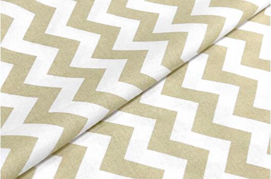 Польский хлопок, Зигзаг песочно-белый, 160 см