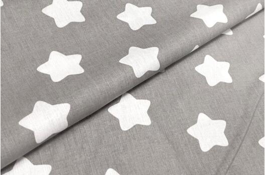 Польский хлопок, Белые звезды на сером, 160 см