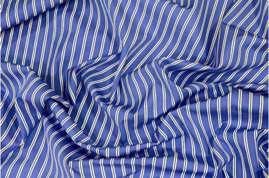 Рубашечный хлопок, Полоска микс синяя (187405), Италия