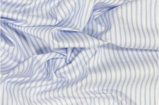 Рубашечный хлопок, Полоска микс светло-голубая (187405), Италия