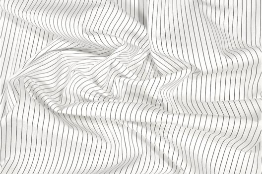 Рубашечный хлопок, Полоска 5 мм черно-белая (187405), Италия