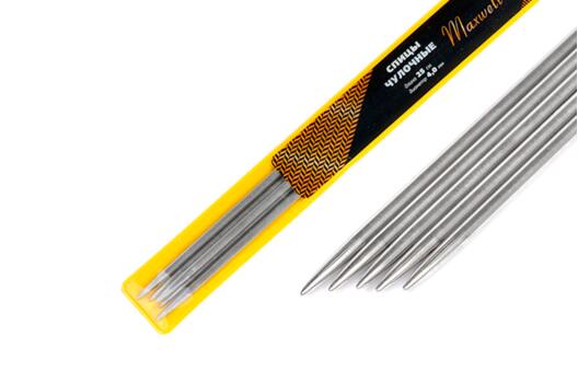 Спицы для вязания чулочные Maxwell Gold, металл 4 мм /25 см (5 шт)