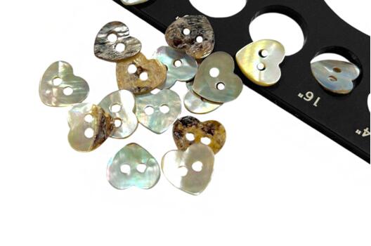 Пуговица-ракушка TBY.321, 2 прокола, сердечко перламутровое, 10 мм