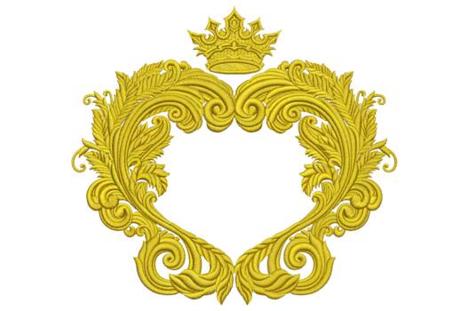 Машинная вышивка, Сердце и корона