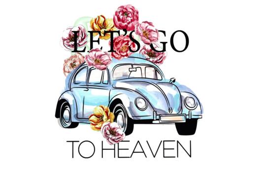 Термонаклейка Машина To Heaven, 18х19 см