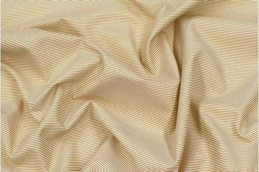 Рубашечный хлопок, Полоска мелкая 1 мм бежевая, Польша