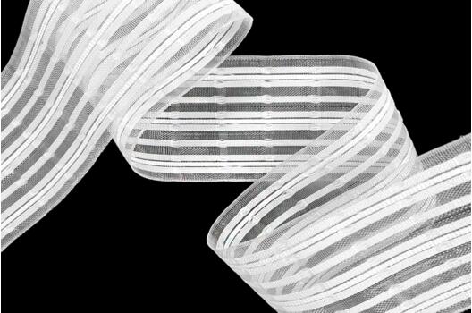 Лента шторная многокарманная 10 см, прозрачная, карандаш