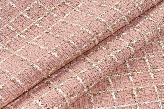 Костюмный Твид в стиле Шанель, пудровый, Турция