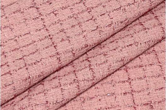 Костюмный Твид в стиле Шанель, розовый, Турция