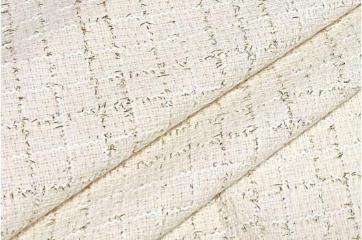 Костюмный Твид в стиле Шанель, сливочный, Турция