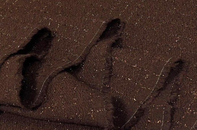 Костюмный Твид в стиле Шанель, коричневый, Турция 4