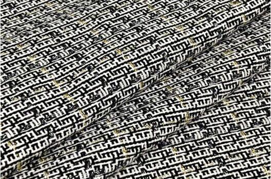 Костюмный Твид в стиле Шанель, черно-белый, Турция