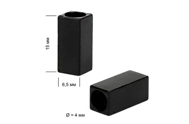 Наконечник металл 0305-5376, матовый черный, 15х6.5 мм
