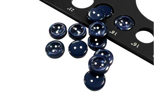 Пуговица пластик 44600, 2 прокола, темно-синяя, 11 мм, Турция