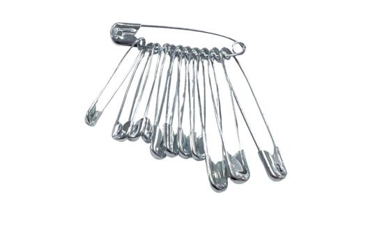 Булавки английские, ассорти, никель, уп. 12 шт.