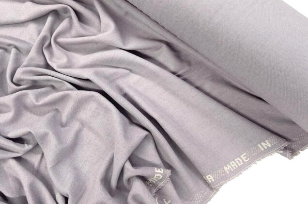 Костюмная шерсть с полиэфиром (115894), серо-сиреневая, Италия 4