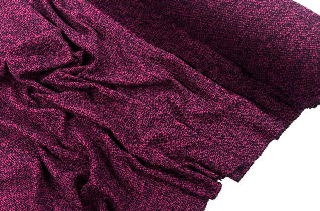 Пальтовая шерсть букле (128840), розово-фиолетовое, Италия