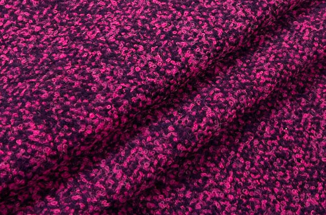 Пальтовая шерсть букле (128840), розово-фиолетовое, Италия 2