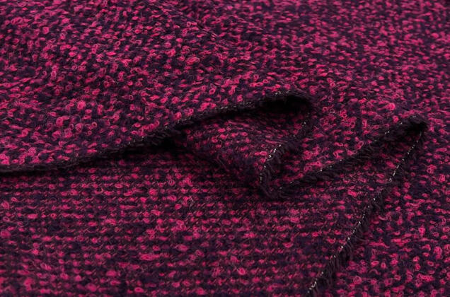 Пальтовая шерсть букле (128840), розово-фиолетовое, Италия 3