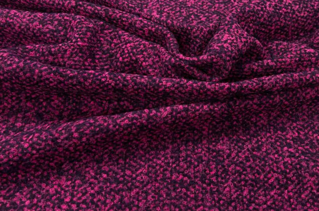 Пальтовая шерсть букле (128840), розово-фиолетовое, Италия 4