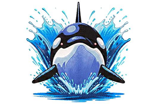 Машинная вышивка, Касатка выныривает