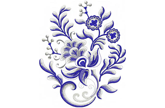 Машинная вышивка, Керамика узор (рис.3)