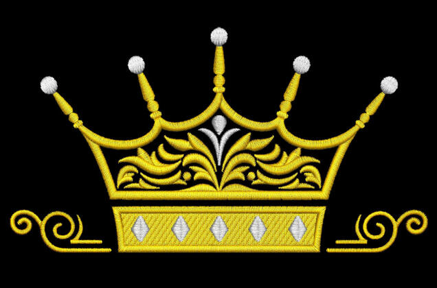 Машинная вышивка, Корона желтая