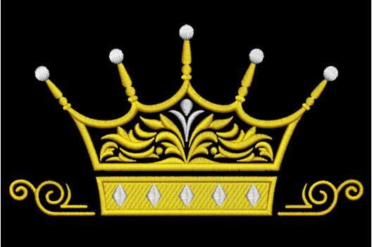 Машинная вышивка, Корона желтая