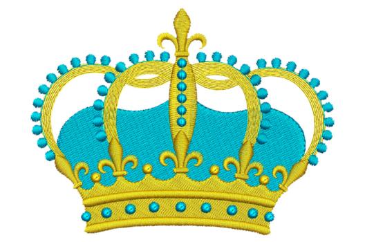 Машинная вышивка, Корона голубая