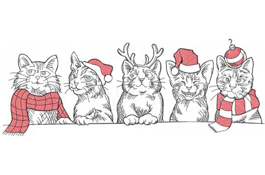 Машинная вышивка, Новогодние котики