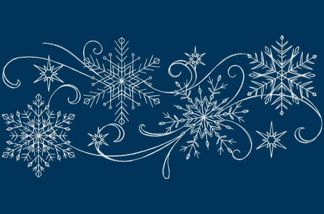 Машинная вышивка, Снежинки