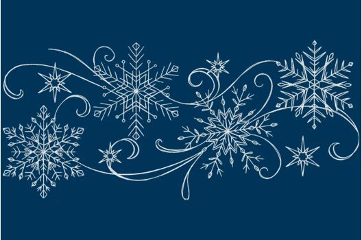 Машинная вышивка, Снежинки