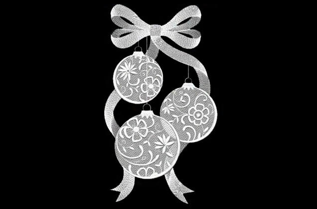 Машинная вышивка, Новогодние шарики