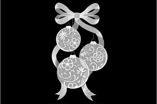 Машинная вышивка, Новогодние шарики