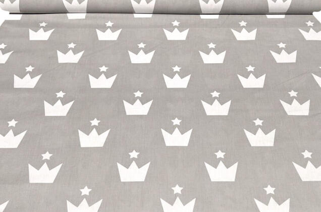 Польский хлопок, Короны на светло-сером, 160 см 1